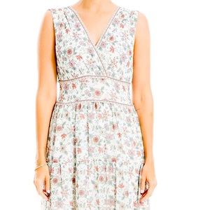 MAX STUDIO Women's Sleeveless V Neck Tiered Maxi Dress